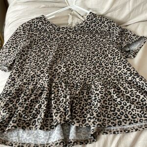Cheetah print ruffle shirt